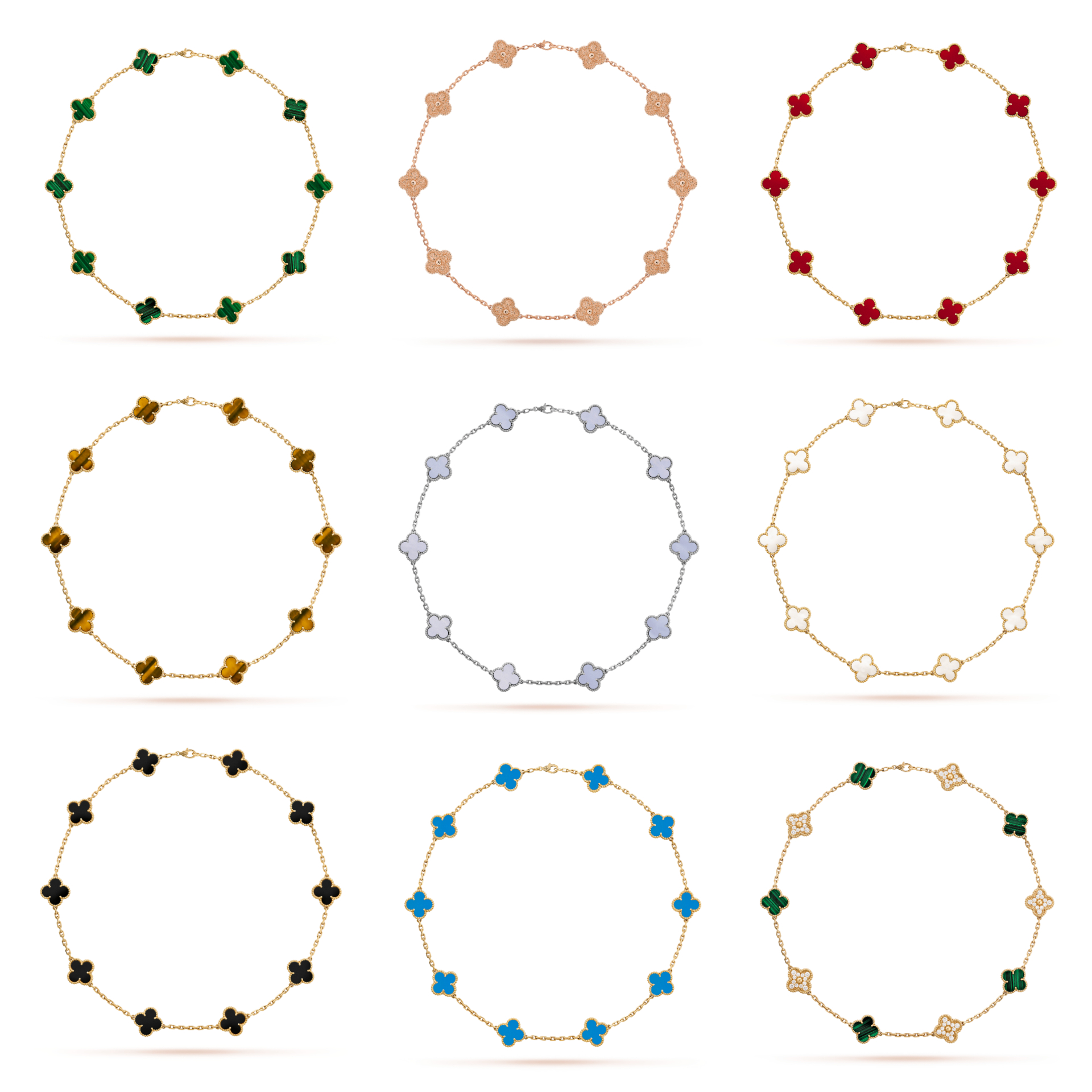 Fashion 18k gold Four leaf clover VCAA Jewelry Ten Flowers Necklace Chokers Necklaces & Pendants, Golden;silver
Fashion 18k gold Four leaf clover VCAA Jewelry Ten Flowers Necklace Chokers Necklaces & Pendants, Golden;silver