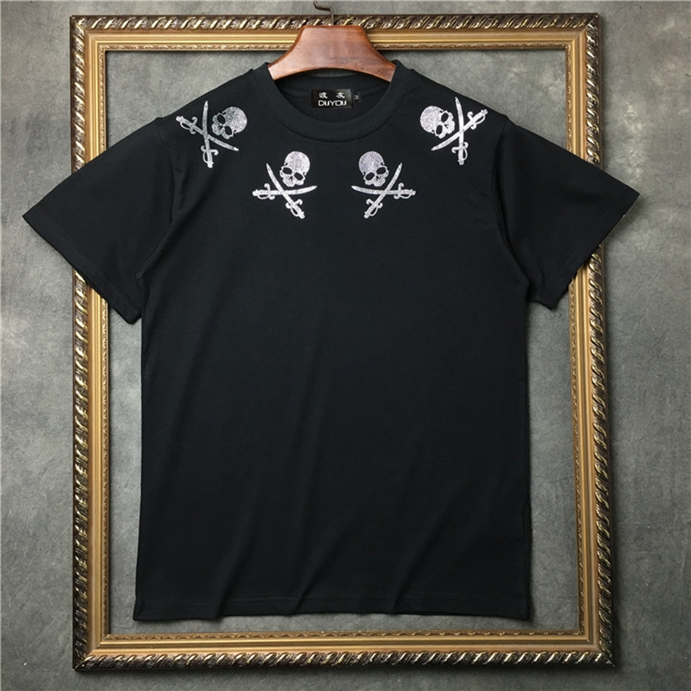 2021 New Barrett Men's Rhinestone Skull Saber Round Neckline Short-sleeved T-shirt|streetwear 2191001524 1og1, Black
2021 New Barrett Men's Rhinestone Skull Saber Round Neckline Short-sleeved T-shirt|streetwear 2191001524 1og1, Black
