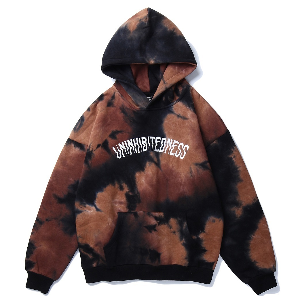 Mens Hip Hop Tie dye Hoodie Sweatshirt Graffiti Streetwear Harajuku Hoodies Pullover Hipster Clothes Autumn Hoodie tops 201020