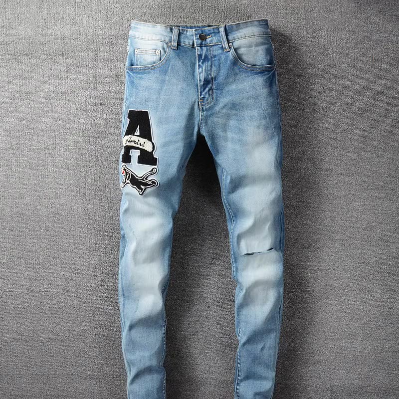 Men's Patch Patch Beggar Pants Men's Light-colored Stretch Trend Slim-fit High Street Jeans, Blue
Men's Patch Patch Beggar Pants Men's Light-colored Stretch Trend Slim-fit High Street Jeans, Blue