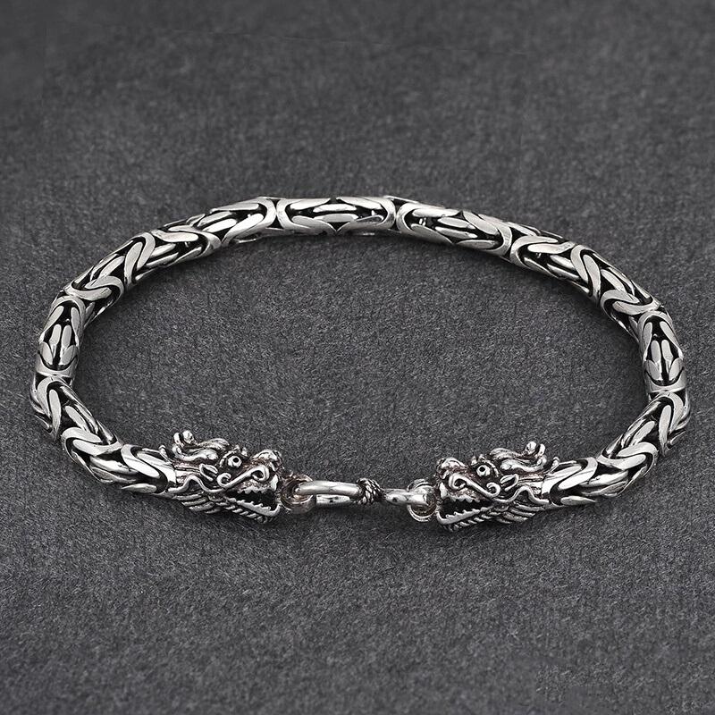 Link, Chain Double Dragon Head Silver 925 Byzantine Bracelet Men 100% Real Sterling Gothic Cool Jewelry Gift
Link, Chain Double Dragon Head Silver 925 Byzantine Bracelet Men 100% Real Sterling Gothic Cool Jewelry Gift