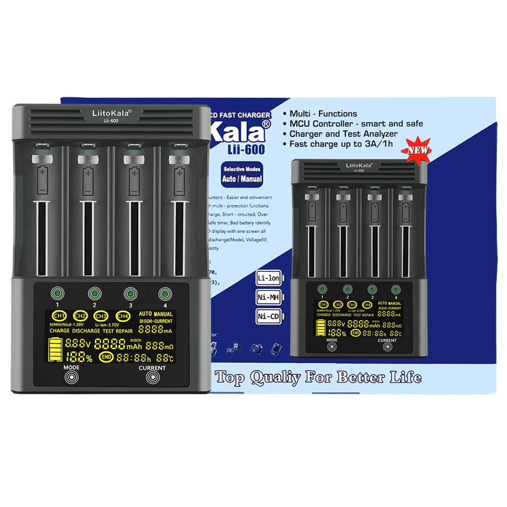 lii-600 lii-500S lii-500 pack LCD 3.7V 18650 26650 10440 18500 20700B 21700 Battery Charger with scree
lii-600 lii-500S lii-500 pack LCD 3.7V 18650 26650 10440 18500 20700B 21700 Battery Charger with scree