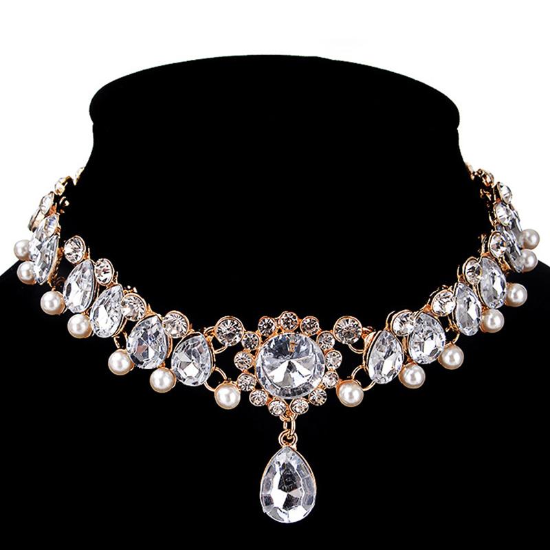 Pendant Necklaces Exaggerate Elegant Necklace For Women Crystal Rhinestone And Pearl Design Luxury Big Flower Jewelry #NL030
Pendant Necklaces Exaggerate Elegant Necklace For Women Crystal Rhinestone And Pearl Design Luxury Big Flower Jewelry #NL030