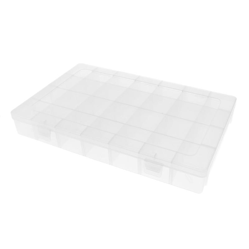 Clear Plastic 36 Slots Nail Art Tools Jewelry Display Storage Box Case Organizer