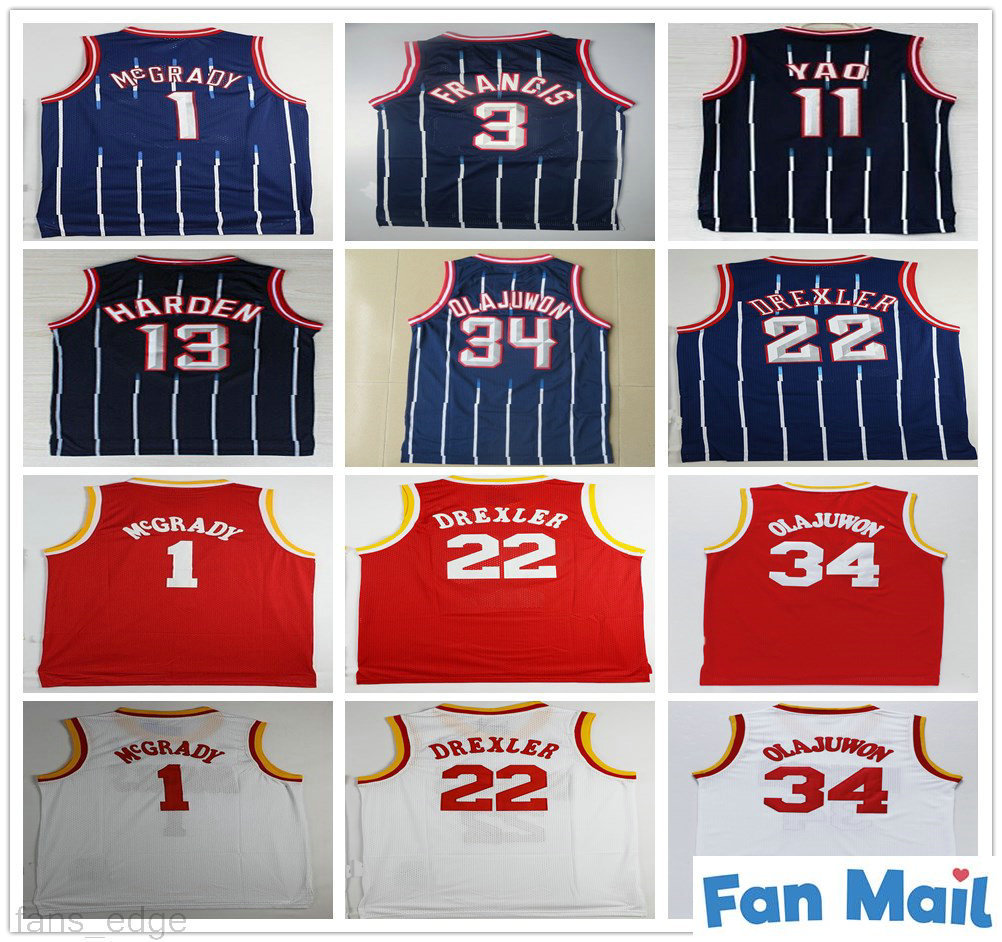 Retro Vintage Classic Basketball Jerseys Clyde 22 Drexler Hakeem 34 Olajuwon Tracy 1 McGrady Steve 3 Francis Yao 11 Ming #13 Harden Jersey, Black
Retro Vintage Classic Basketball Jerseys Clyde 22 Drexler Hakeem 34 Olajuwon Tracy 1 McGrady Steve 3 Francis Yao 11 Ming #13 Harden Jersey, Black