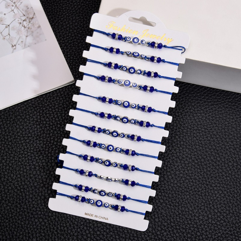 Couples Women 12pcs/Sets Blue Turkish Evil Eye Charms Bracelets Crystal Bead Adjustable Rope Chain Anklets Child Girl Jewelry 154 U2
Couples Women 12pcs/Sets Blue Turkish Evil Eye Charms Bracelets Crystal Bead Adjustable Rope Chain Anklets Child Girl Jewelry 154 U2