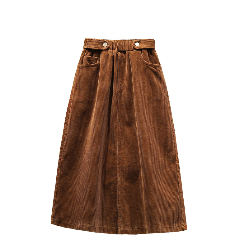 Lucyever Plus Size Women Corduroy Skirt Autumn Winter Vintage Harajuku Loose Aline Female Long Skirt High Waist Lady Faldas 4xl 210306