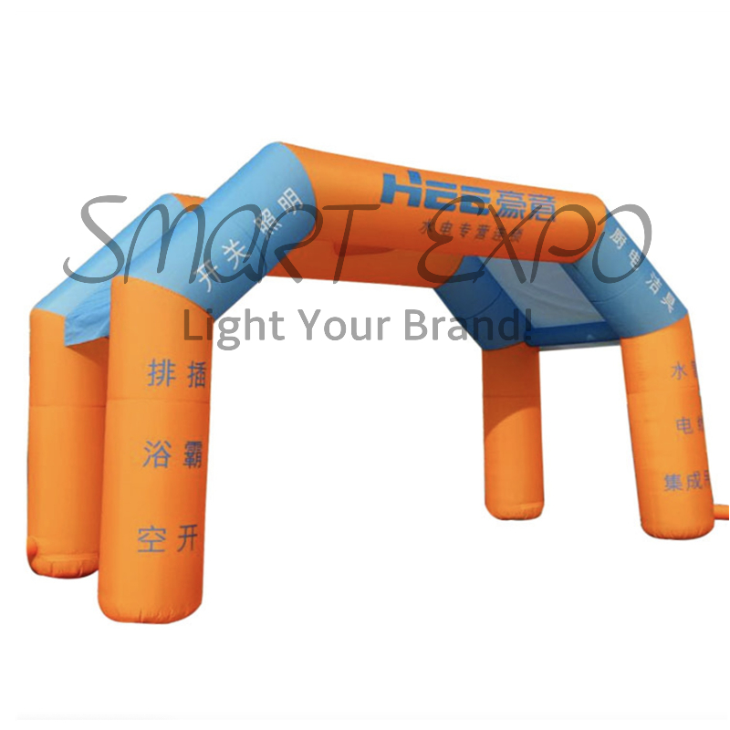 Outdoor Advertising Inflatable Arch Tunnel Tent W12 x H5.6 M with Custom Logo Printing Base Blower
