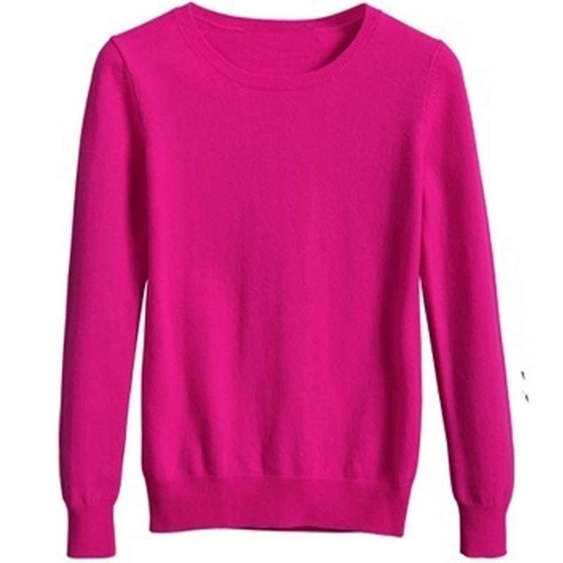 High Quality Pure Colors Autumn Winter NEW European Style Women Fashion Outwear Pullovers Knitted Cashmere Sweater Lady Big Size T200319