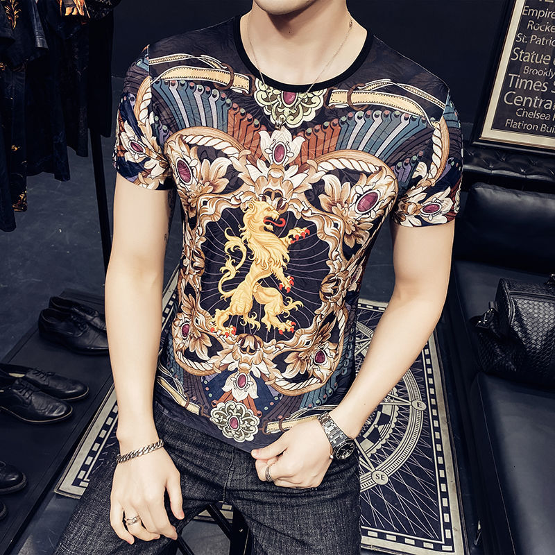 2021 New Animal Tee Shirt Homme Short Black Gold Baroque Printing Summer Korean Tide Camiseta Slim Fit Tshirt for Men 0kat, Picture color
2021 New Animal Tee Shirt Homme Short Black Gold Baroque Printing Summer Korean Tide Camiseta Slim Fit Tshirt for Men 0kat, Picture color