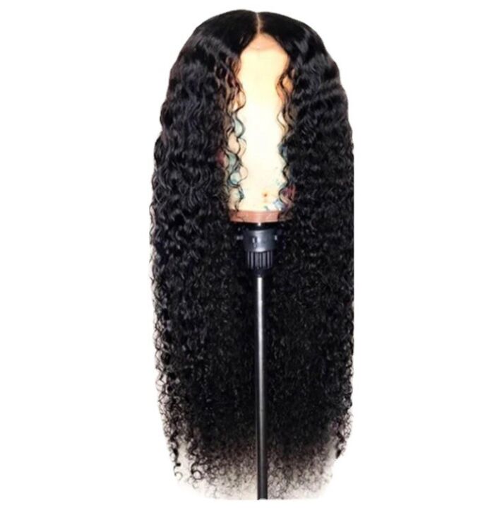 Ishow Fashion 24 inch Human Hair Wigs Women in a long curly wig and a small curly wave Light brown dark brownNatural Color