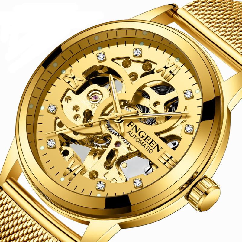 Wristwatches Automatic Mesh Belt Mechanical Watch Men Waterproof Noctilucent Set Auger Double-sided Hollow-out The Tourbillon, Bronze
Wristwatches Automatic Mesh Belt Mechanical Watch Men Waterproof Noctilucent Set Auger Double-sided Hollow-out The Tourbillon, Bronze