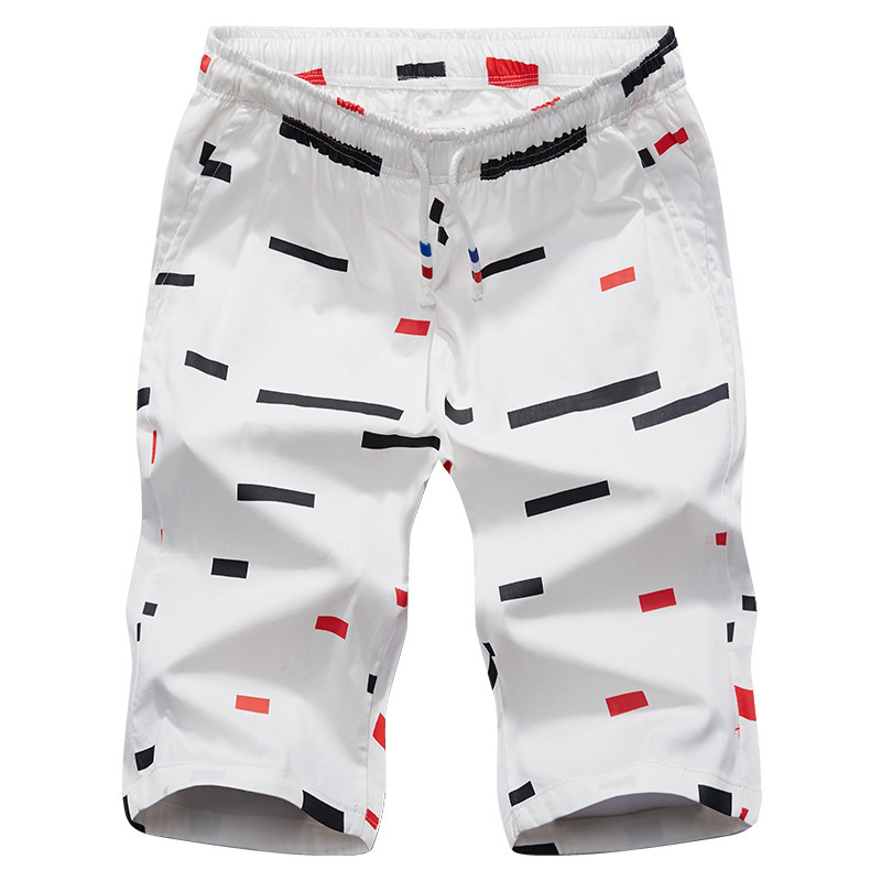 Special Offers Hot Outdoor Cotton Knee Length Straight Striped Shorts Drawstring Elastic Waist Men Casual Shorts Size M5XL T200718