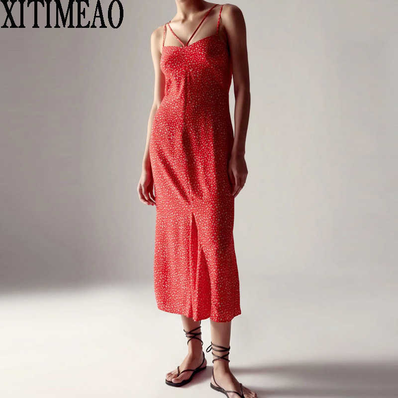 Za Summer Woman Party Night Dress Fashion Floral Print Slit Slim Midi Sexy Off Shoulder Sling es Vestidos 210604, Red
Za Summer Woman Party Night Dress Fashion Floral Print Slit Slim Midi Sexy Off Shoulder Sling es Vestidos 210604, Red