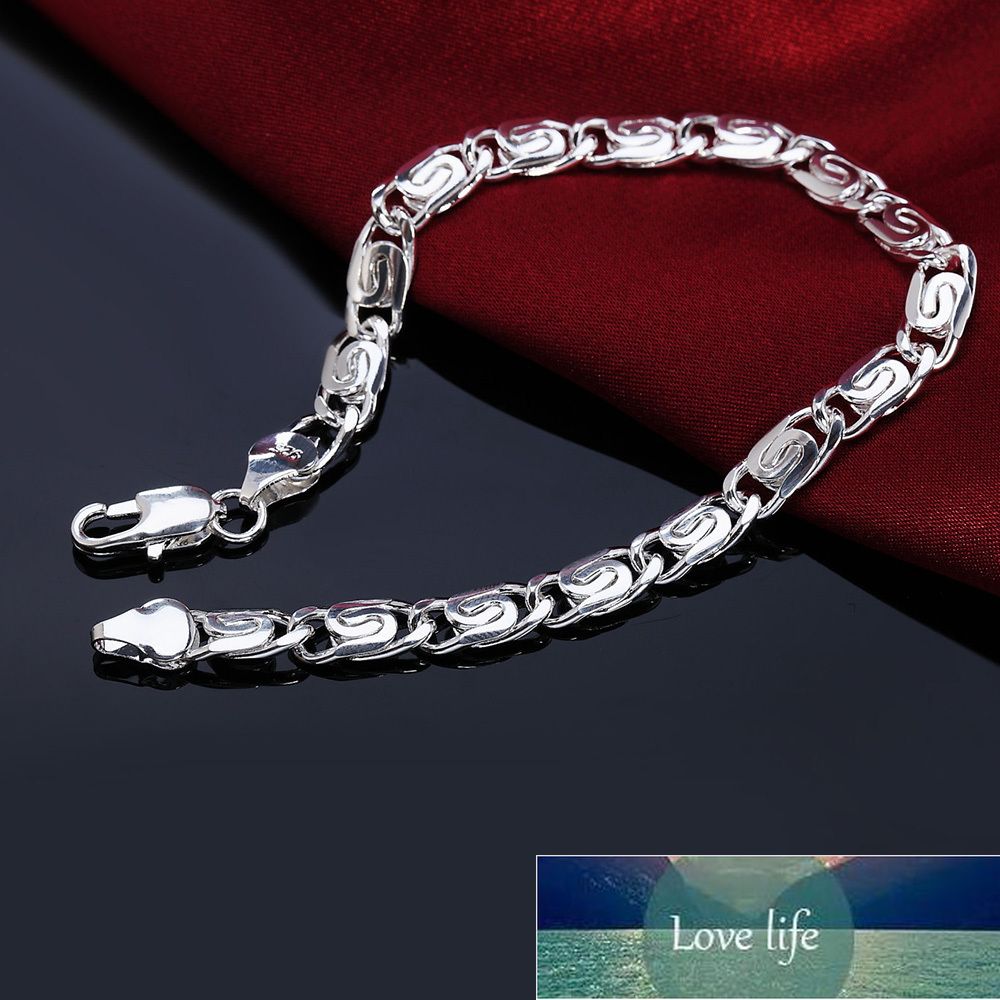 fashion beautiful 925 silver Solid bracelet for women men chain charm classic wedding gift high quality jewelry wholesale LH008 Factory price expert d