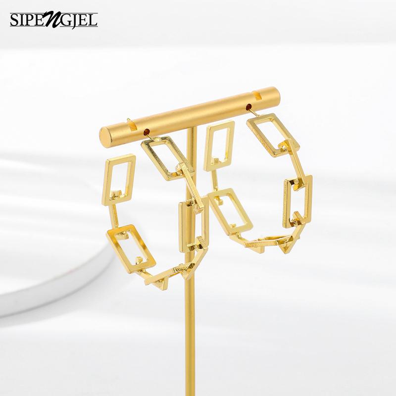 Trendy Gold large circle round stud Earrings Personality ellipse and line link geometric Earrings For Women Korean Jewelry
Trendy Gold large circle round stud Earrings Personality ellipse and line link geometric Earrings For Women Korean Jewelry