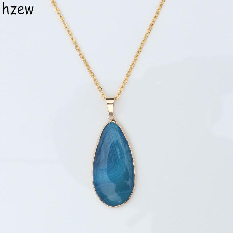 Hzew Gold Color Blue Brazilian Irregular Natural Stone Quartz Pendant Necklace Women Bijoux Chains
Hzew Gold Color Blue Brazilian Irregular Natural Stone Quartz Pendant Necklace Women Bijoux Chains
