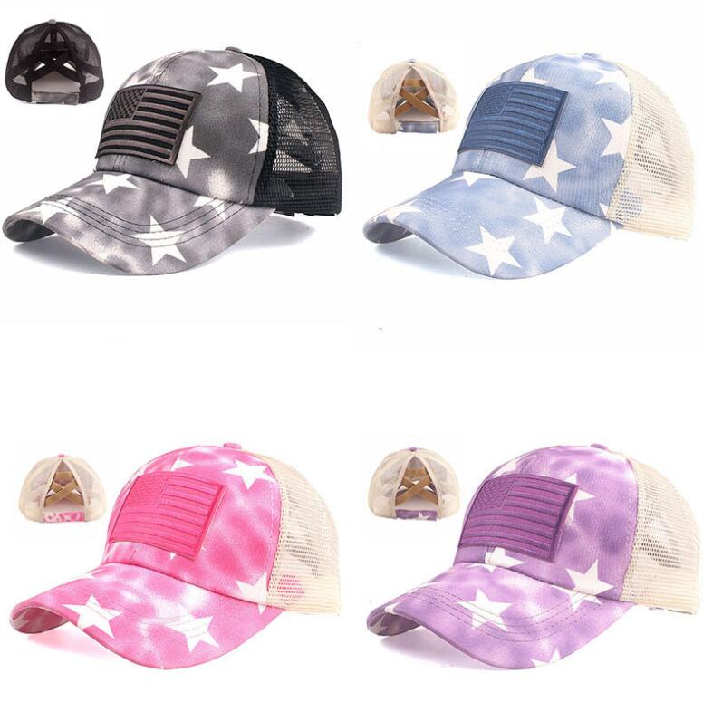 Summer Home US Flag Star Tie Dye Ponytail Hats Washed Mesh Back Woman Messy Bun Baseball Cap Designer Trucker Hat
Summer Home US Flag Star Tie Dye Ponytail Hats Washed Mesh Back Woman Messy Bun Baseball Cap Designer Trucker Hat