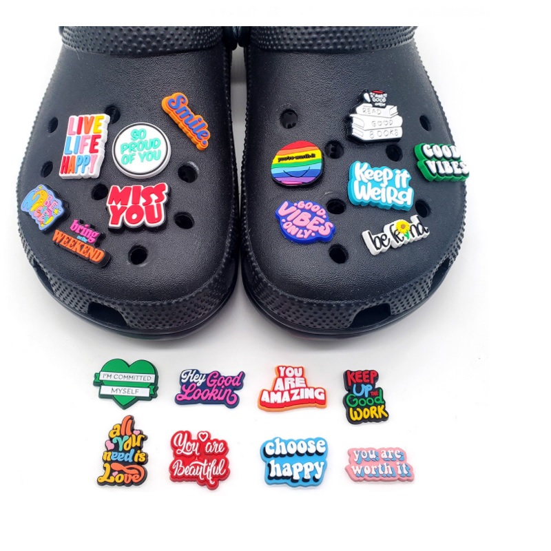 Cute Letter Wordss cartoon PVC Shoe Charms Shoes Buckles Boys Girls Fit Bracelets Croc JIBZ accessories Wristband Buttons Gift
Cute Letter Wordss cartoon PVC Shoe Charms Shoes Buckles Boys Girls Fit Bracelets Croc JIBZ accessories Wristband Buttons Gift