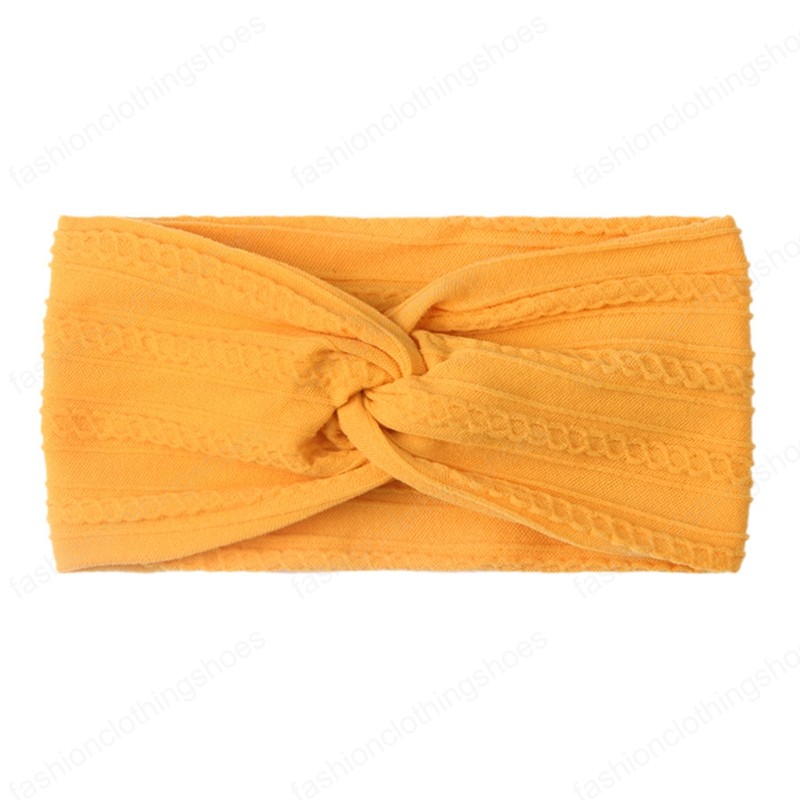 Fashion Cross Knotted Elastic Wide Hairband Toddler Solid Color Striped Nylon Headband Infant Headwear Kids Photography Props