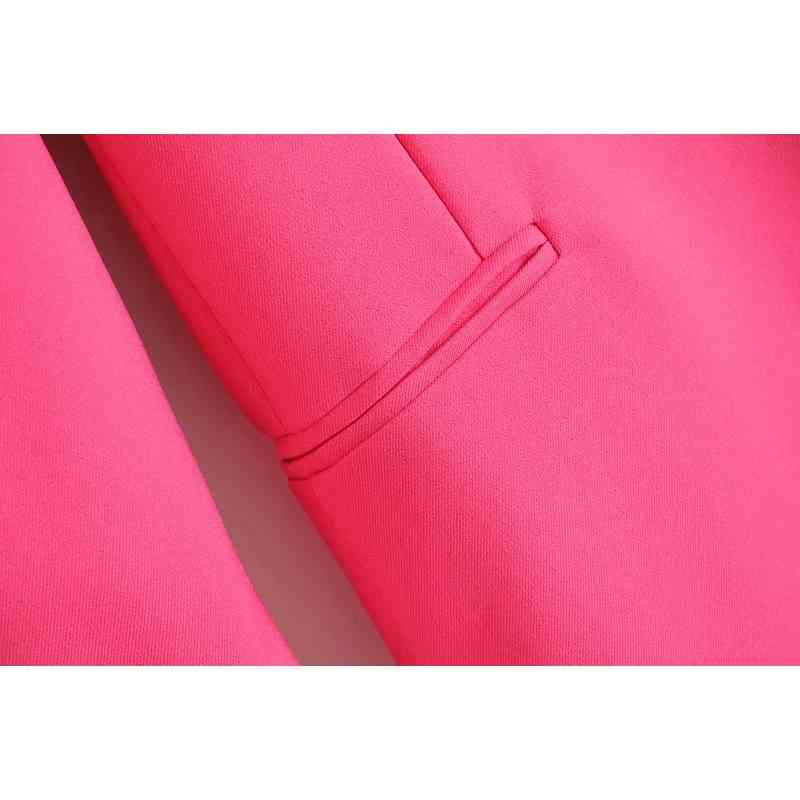 fashion women long suits autumn pink v-neck female jackets casual button-fly ladies coats sleeve girls jacket 210527