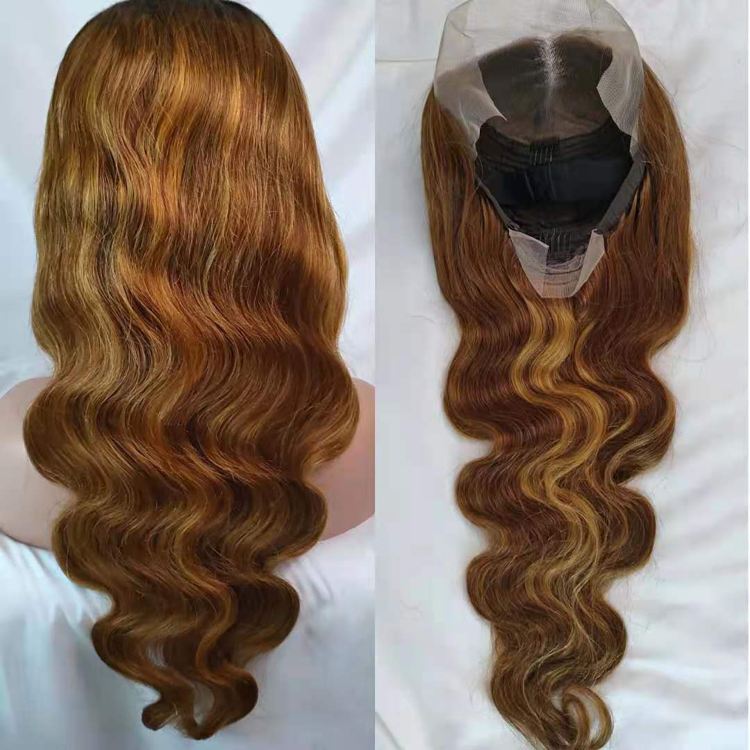 Honey Blonde Highlights Human Hair Ombre Color Wigs Body Wave Colored Lace Frontal Wig 13x4 Front High Density
Honey Blonde Highlights Human Hair Ombre Color Wigs Body Wave Colored Lace Frontal Wig 13x4 Front High Density