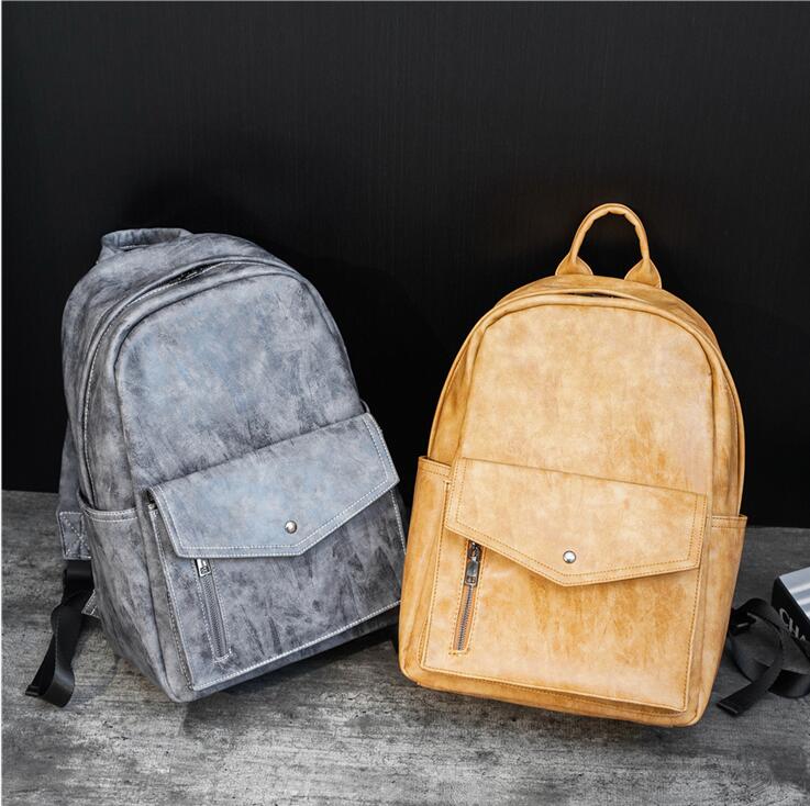 Factory wholesale men brand shoulder bag retro leather large backpack street trend solid color student backpacks outdoor pocket leisure computer bags, Yellow
Factory wholesale men brand shoulder bag retro leather large backpack street trend solid color student backpacks outdoor pocket leisure computer bags, Yellow