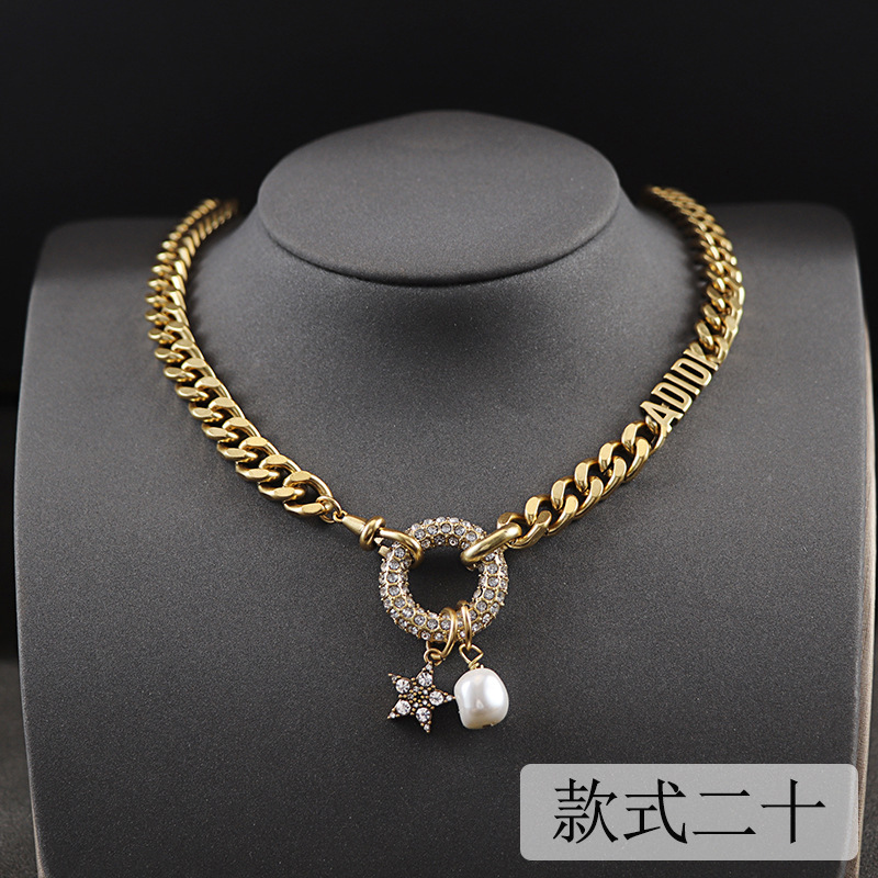 New designed vintage alphabet pendants with diamonds pearl letters necklace chain fashion Celebrity female luxurious jewelry high quality jn003
New designed vintage alphabet pendants with diamonds pearl letters necklace chain fashion Celebrity female luxurious jewelry high quality jn003