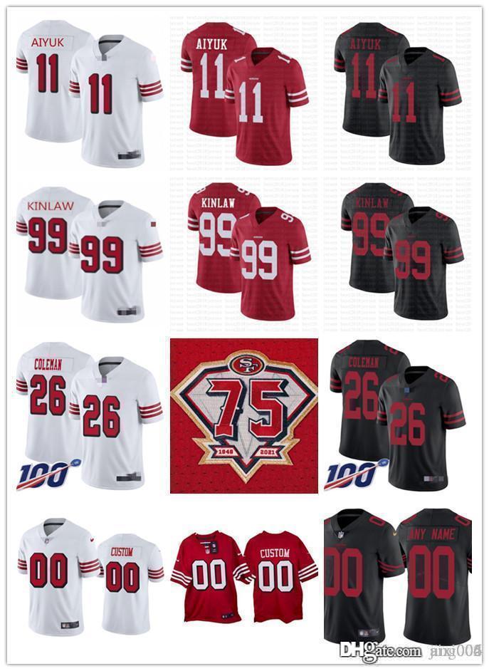 75th Men Women Youth San Francisco49ers11 Brandon Aiyuk 99 Javon Kinlaw 26 Tevin Coleman custom red Black Football Jersey, Colour
75th Men Women Youth San Francisco49ers11 Brandon Aiyuk 99 Javon Kinlaw 26 Tevin Coleman custom red Black Football Jersey, Colour