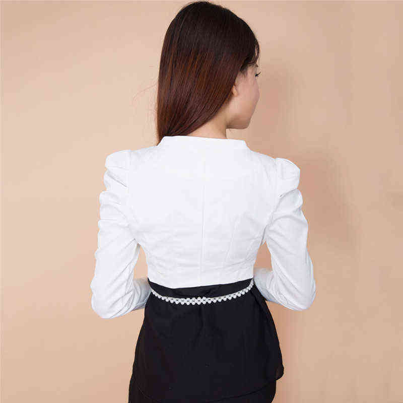Blazer Coat Women Korean Short s Jacket Spring Summer Office White Slim Clothing Cardigan Black Coats LD03 211122