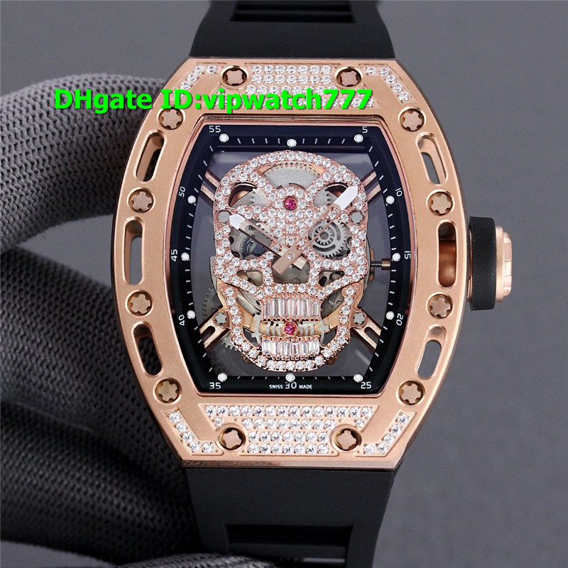 Swiss RM052 Rose Gold Diamond Skull Mens Watch Luxury Watches Automatic Sapphire Crystal 2 Colors Top
Swiss RM052 Rose Gold Diamond Skull Mens Watch Luxury Watches Automatic Sapphire Crystal 2 Colors Top