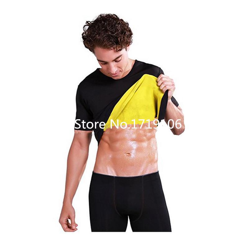 Men's Body Shapers Shapewear For Men Sauna Sweating T-shirt Vest Neoprene Shaper Abdomen Fat Burn Belly Control Slimming Leotard Shirt Corse