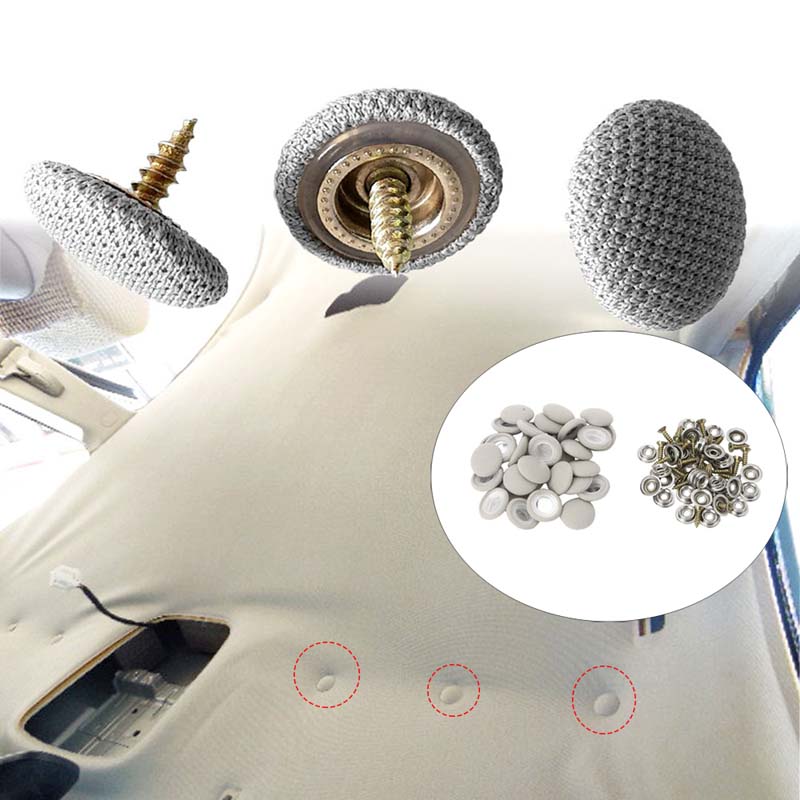 10pcs/Set Car Roof Buckles Repair Kit Tools Headliner Ceiling Cloth Fixing Screw Cap Repairs Automotive Care Fabric Buckle Rivets Retainer Interior Ac