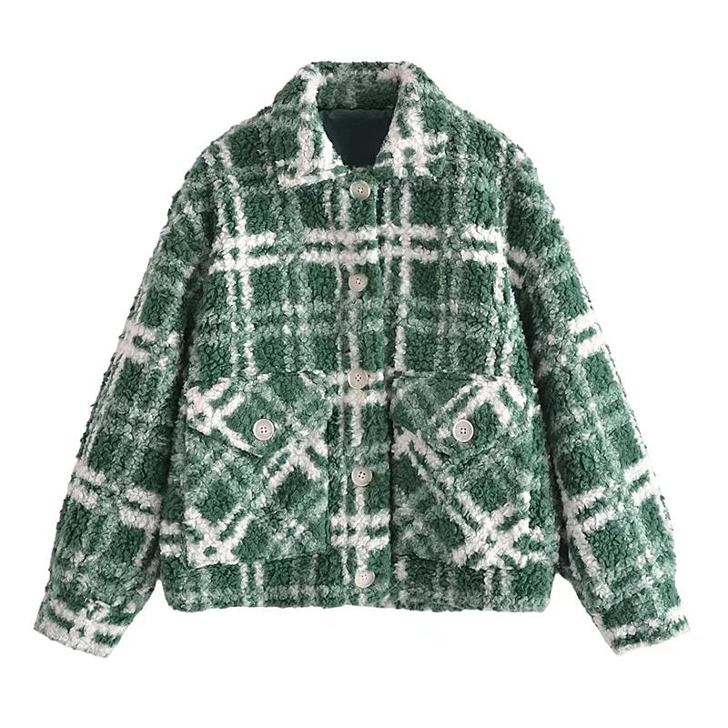 Women's Jackets Women Jacket Coat Vintage Fashion Long Sleeve Top Female Casual Ladies Outwear Pocket Fleece Woman Green Plaid Trf, Black;brown
Women's Jackets Women Jacket Coat Vintage Fashion Long Sleeve Top Female Casual Ladies Outwear Pocket Fleece Woman Green Plaid Trf, Black;brown