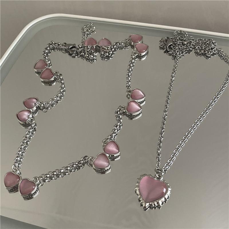 Pendant Necklaces Korean Pink Peach Heart Necklace INS Non-fading Titanium Steel Jewelry For Women Girls Valentine's Day Gifts, Silver
Pendant Necklaces Korean Pink Peach Heart Necklace INS Non-fading Titanium Steel Jewelry For Women Girls Valentine's Day Gifts, Silver