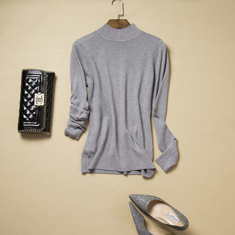 Lizkova Winter 50% Wool Tops Woman Cashmere Knitted Turtleneck Sweater Classic Soft Pullover 210218