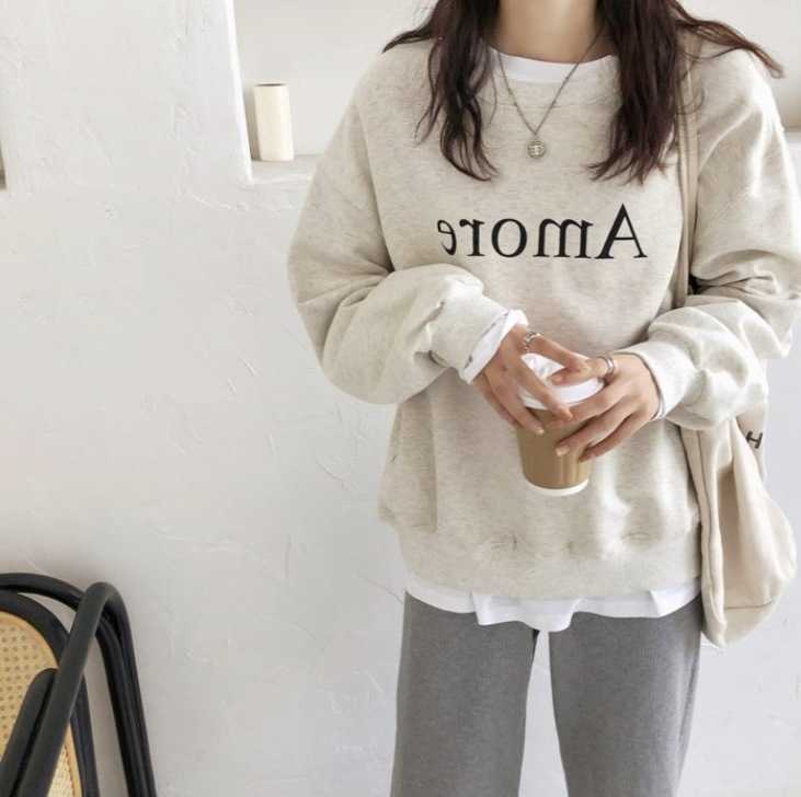 Autumn Japanese Style Outfit Casual Shirt Tops Full Sleeve Regular Length Loose Sweatshirt Cotton CHIC QT190 210609