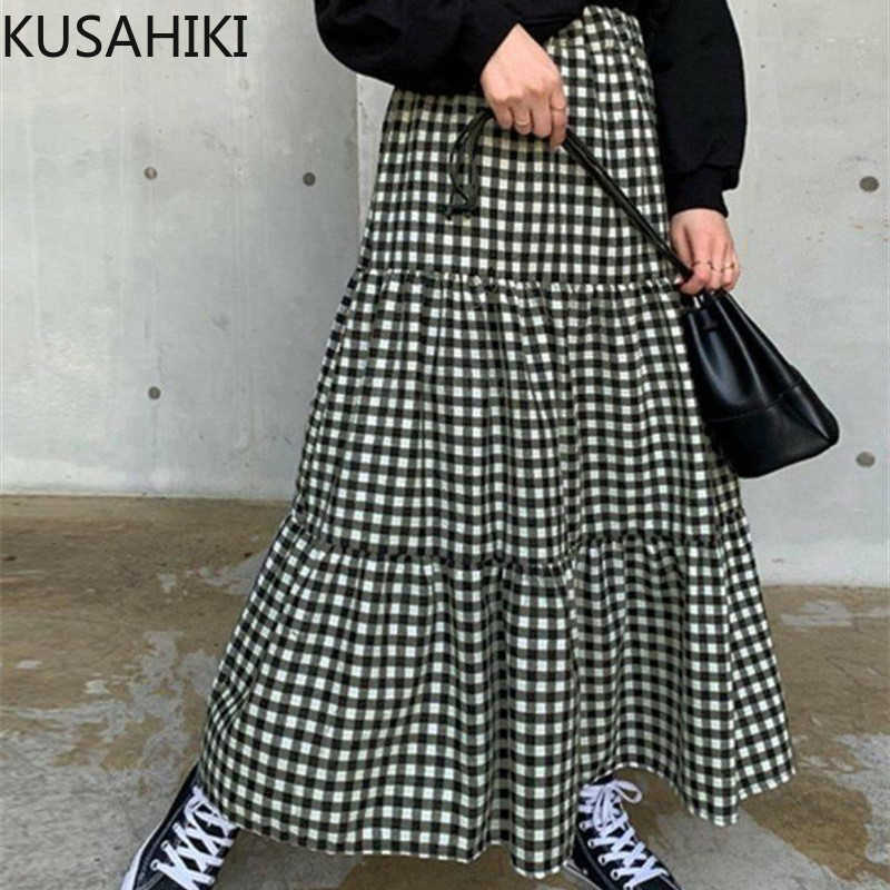 KUSAHIKI Korea Chic Korean Plaid Woman Skirts High Waist A-line Patchwork Ruffle Skirt Causal Sprign Faldas Mujer 6G217 210602, Black
KUSAHIKI Korea Chic Korean Plaid Woman Skirts High Waist A-line Patchwork Ruffle Skirt Causal Sprign Faldas Mujer 6G217 210602, Black