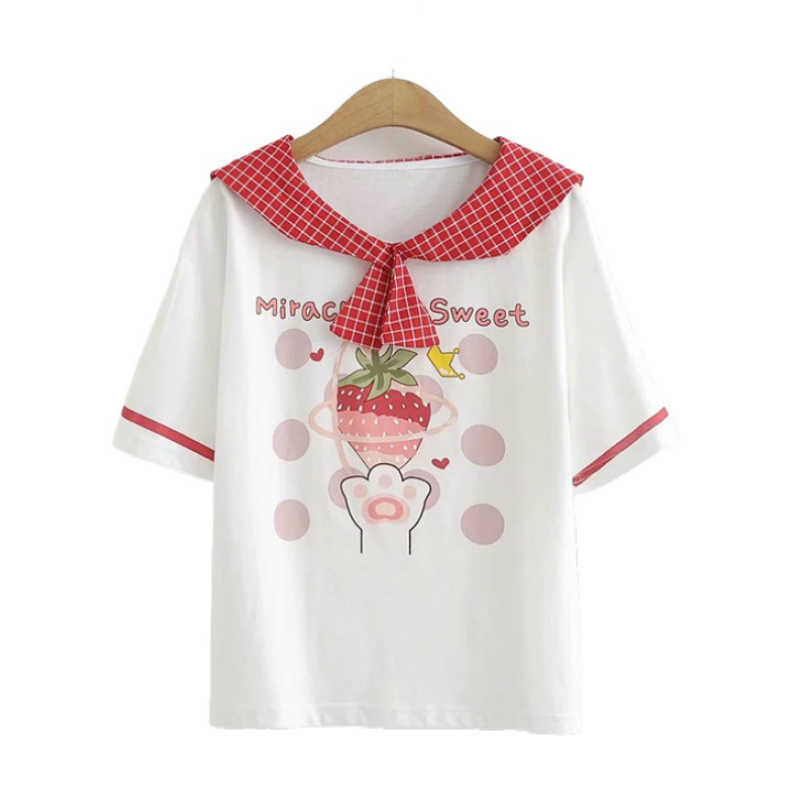 MERRY PRETY Sweet Style Sailor Collar White Shirts Cartoon Print Patchwork Cotton Shirt Summer Short Sleeve ops ees 210526
MERRY PRETY Sweet Style Sailor Collar White Shirts Cartoon Print Patchwork Cotton Shirt Summer Short Sleeve ops ees 210526