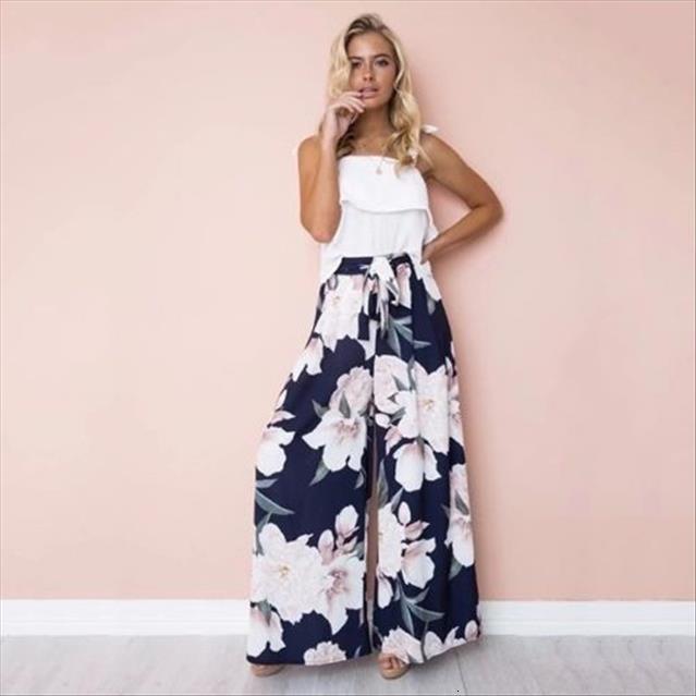 brand floral palazzo high waist women pant wide leg culottes casual long trousers, Black;white
brand floral palazzo high waist women pant wide leg culottes casual long trousers, Black;white