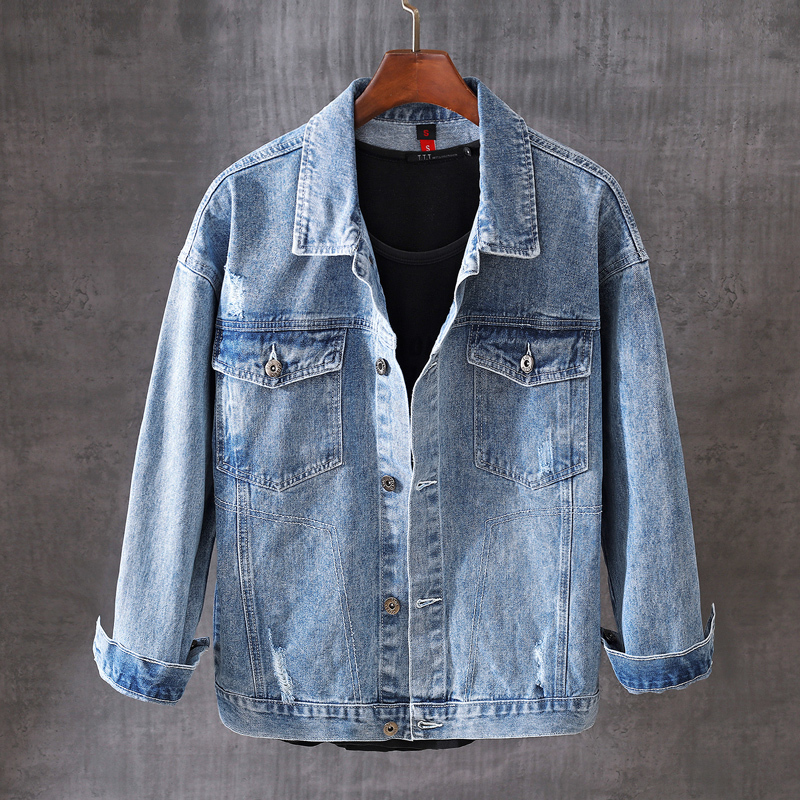 2021 New Autumn Newly Fashion Jackets High Quality Blue Color Casual Ripped Denim Jacket Men Coats Classical Designer Chaqueta Hombre Pgkv, Light blue
2021 New Autumn Newly Fashion Jackets High Quality Blue Color Casual Ripped Denim Jacket Men Coats Classical Designer Chaqueta Hombre Pgkv, Light blue