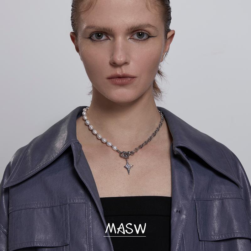 Chains MASW Original Design Natural Freshwater Pearl Necklace 2021 Trend Star Zircon Pendant Women Jewelry Party Gift
Chains MASW Original Design Natural Freshwater Pearl Necklace 2021 Trend Star Zircon Pendant Women Jewelry Party Gift
