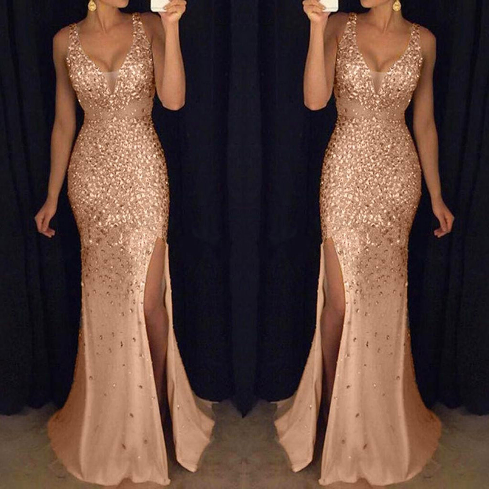 Sexy Sequined Prom Long Dress Elegant Off Shoulder Evening Bridesmaidparty Dresses Women Long Dress Sexy Bodycon Dress #T3G Y0118