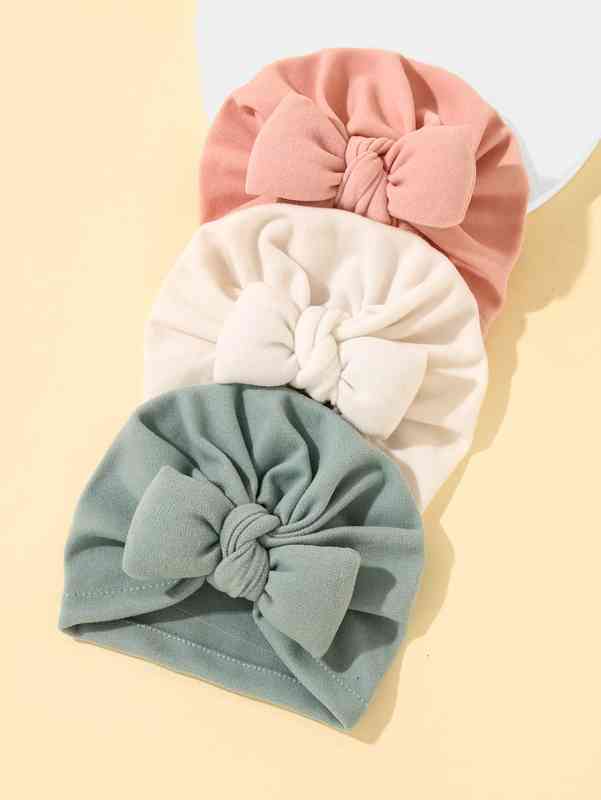 3pcs Baby Bow Decor Hat SHE01