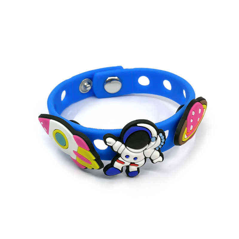 20pcs/lot Mix Style Random Silicone Bracelet Wristband 18cm Fit Shoe Charms Shoe Buckle Wristband Rubber Wrist Strap 220117