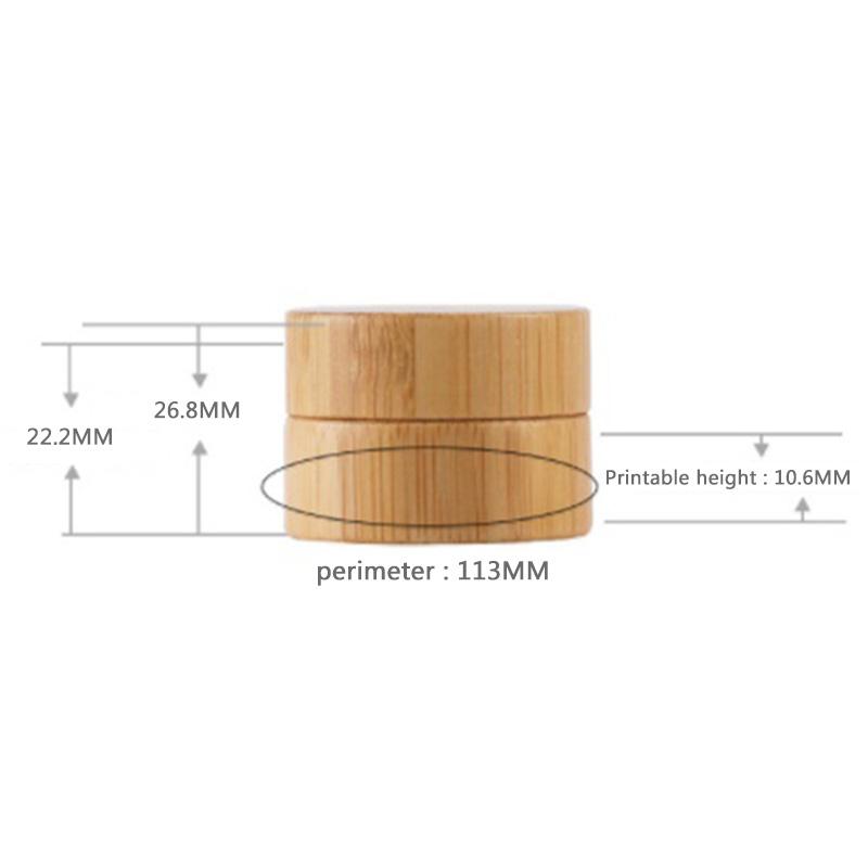 5ml 10ml 30ml Natural Bamboo Refillable Bottle Cosmetics Jar Box Makeup Cream Storage Pot Container Round Bottle Portable
