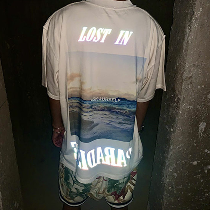 

2021 New Reflective t Shirt Washed Do Old Vintage Tee Lost in Paradise Inside Out Askyurself T-shirt Wfho