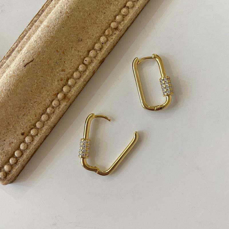 Hoop & Huggie TIMEONLY Spark Zircon Earrings Trendy Gold Colour Alloy Geometric For Women Ladies Korean Accessories Gifts 
Hoop & Huggie TIMEONLY Spark Zircon Earrings Trendy Gold Colour Alloy Geometric For Women Ladies Korean Accessories Gifts