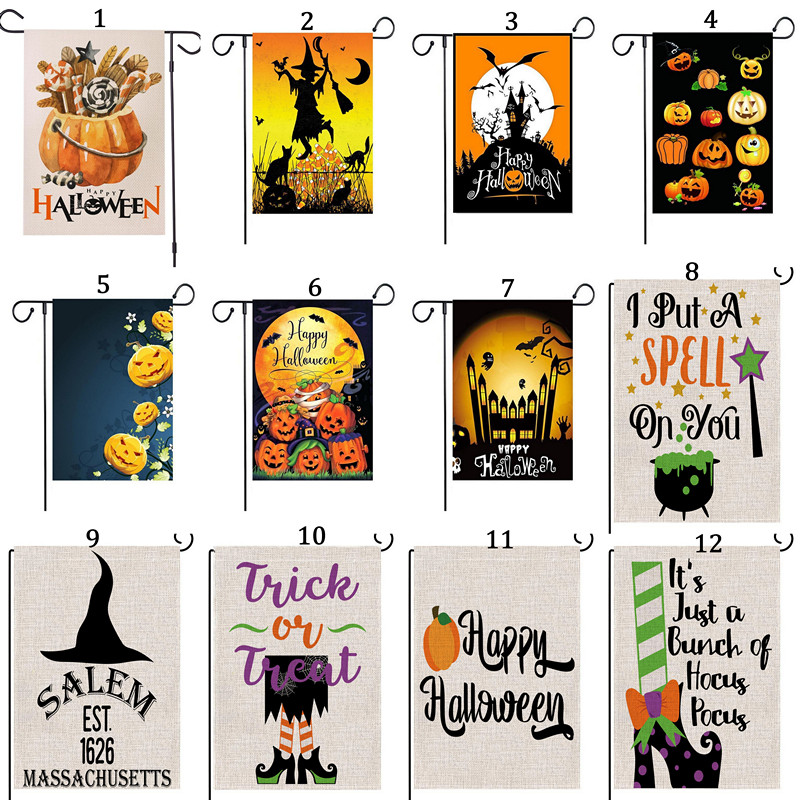 47x32cm Halloween Garden Flags Pumpkin Ghost Witch Print Party Home Decoration Costume Outdoor Hanging Flag 251 Designs, Mix randomly
47x32cm Halloween Garden Flags Pumpkin Ghost Witch Print Party Home Decoration Costume Outdoor Hanging Flag 251 Designs, Mix randomly