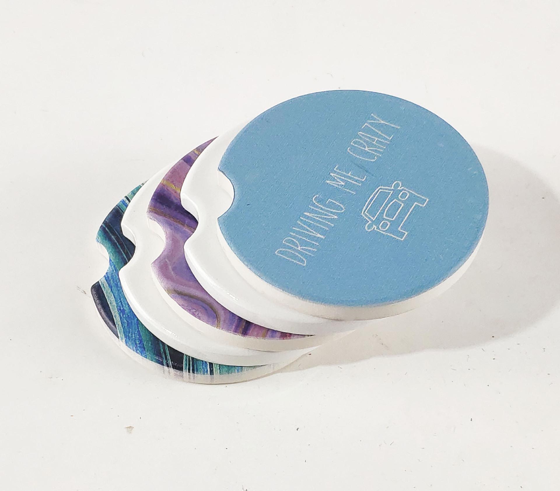 Sublimation Blank Car Ceramics Coasters Hot Transfer Printing Coaster Blank Consumables Materials DHL SXDC29